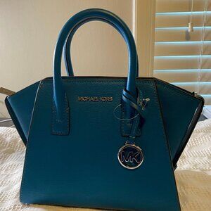 Michael Kors Cross Body Leather Satchel - Lagoon